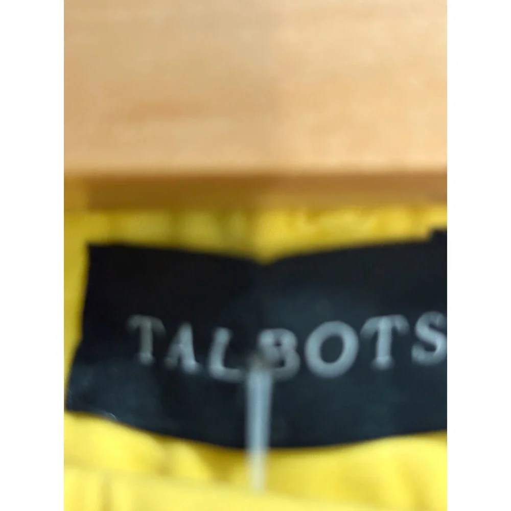 Talbots Yellow Cropped Capri Pants Petite 2 Button Hem Cotton Stretch JO3069